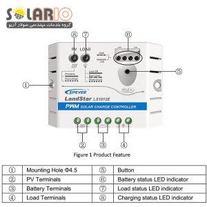 شارژ کنترلر خورشیدی EPsolar 10A مدل LS1012E