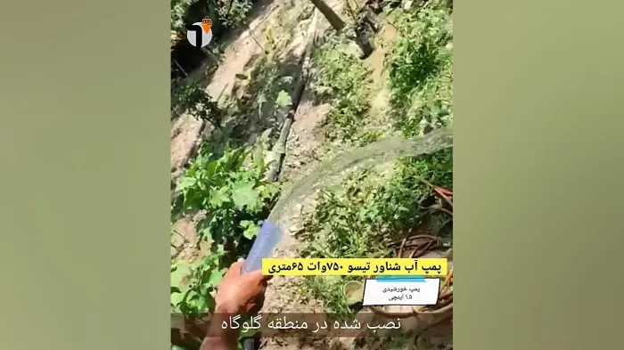 پمپ آب خورشیدی تیسو 750وات تیسو 1.5 اینچی در گلوگاه استان مازندران